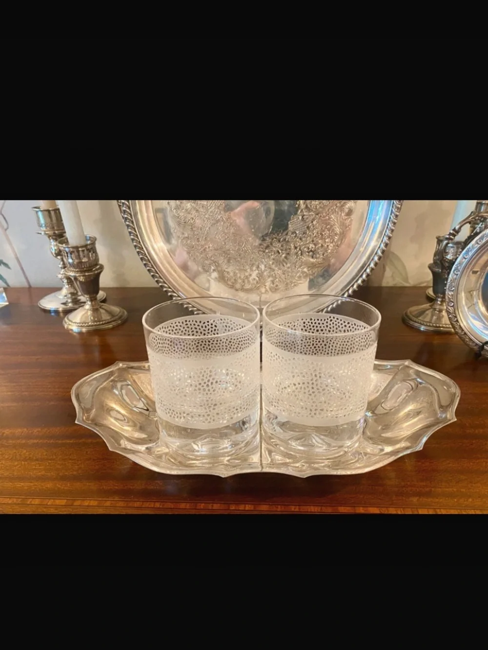 Silverplate WM Rogers Scalloped Tray